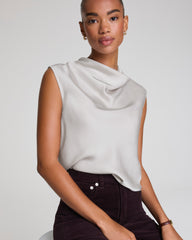 SPANX® Silky Smooth Cowl Neck Sleeveless Top Birch