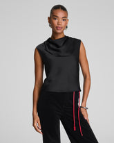 SPANX® Silky Smooth Cowl Neck Sleeveless Top Classic Black