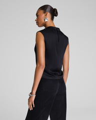 SPANX® Silky Smooth Cowl Neck Sleeveless Top Classic Black