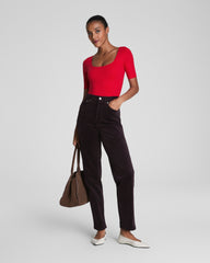 SPANXshape™ Authentic 360 Corduroy 90s Straight Leg Truffle Brown