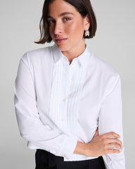 SPANX® Poplin Cropped Button-Up Shirt Classic White