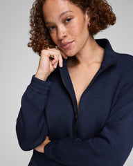 SPANX AirEssentials® Brushed Full Zip Jacket Timeless Navy Heather
