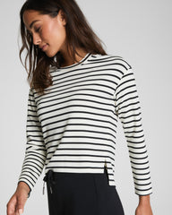 SPANX AirEssentials® Relaxed Long Sleeve Top Pier Stripe