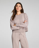SPANX AirEssentials® Luxe Crewneck Long Sleeve Top Coastal Fog