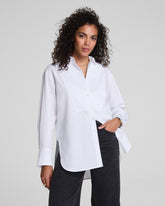 SPANX® Poplin Tuxedo Button-Up Shirt Classic White