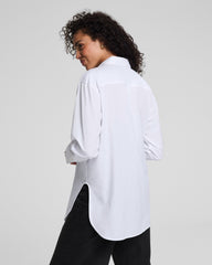 SPANX® Poplin Tuxedo Button-Up Shirt Classic White