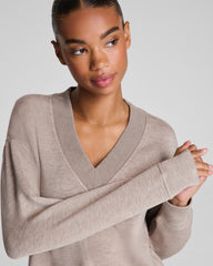 SPANX AirEssentials® Brushed V-Neck Tunic Birch Heather