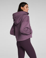 SPANX® BoostUp Cotton Fleece Full Zip Hoodie Prune