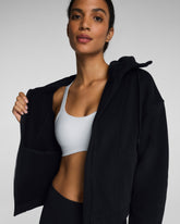 SPANX® BoostUp Cotton Fleece Full Zip Hoodie Very Black