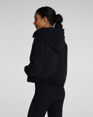 SPANX® BoostUp Cotton Fleece Full Zip Hoodie Very Black