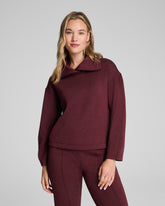 SPANX AirEssentials® Brushed Collared Long Sleeve Top Cassis Heather