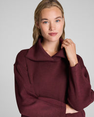 SPANX AirEssentials® Brushed Collared Long Sleeve Top Cassis Heather
