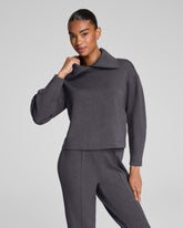 SPANX AirEssentials® Brushed Collared Long Sleeve Top Heather Storm