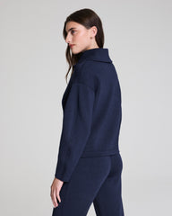 SPANX AirEssentials® Brushed Collared Long Sleeve Top Timeless Navy Heather