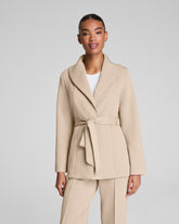 SPANX AirEssentials® Luxe Wrap Cardigan with Shimmer Bone / Silver Shimmer