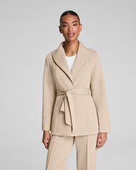 SPANX AirEssentials® Luxe Wrap Cardigan with Shimmer Bone / Silver Shimmer