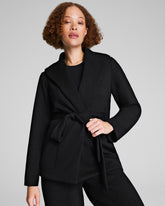 SPANX AirEssentials® Luxe Wrap Cardigan with Shimmer Very Black / Silver Shimmer
