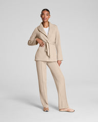 SPANX AirEssentials® Luxe Straight Leg Pant with Shimmer Bone / Silver Shimmer