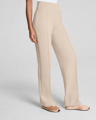 SPANX AirEssentials® Luxe Straight Leg Pant with Shimmer Bone / Silver Shimmer