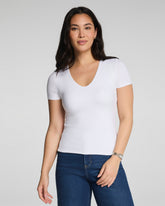 SPANXsmooth™ Jersey V-Neck Tee Classic White