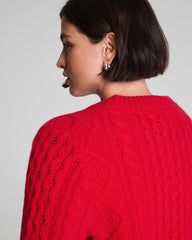 La Ligne Cropped Cable Marin Sweater SPANX® Red