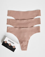 SPANXsmooth™ Fit-To-You Thong 3-Pack Box Cafe Au Lait