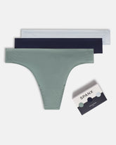 SPANXsmooth™ Fit-To-You Thong 3-Pack Box Fern/Timeless Navy/Sky