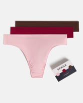 SPANXsmooth™ Fit-To-You Thong 3-Pack Box Fleur/Red Merlot/Espresso