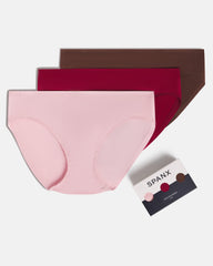 SPANXsmooth™ Fit-To-You Bikini 3-Pack Box Fleur/Red Merlot/Espresso