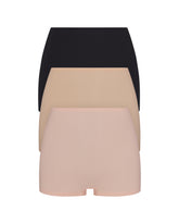 SPANXsmooth™ Fit-To-You Boyshort 3-Pack Box Very Black/Toasted Oatmeal/Vintage Rose