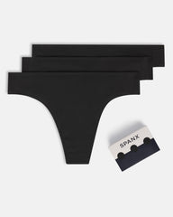 SPANXsmooth™ Fit-To-You Supima® Cotton Thong 3-Pack Very Black