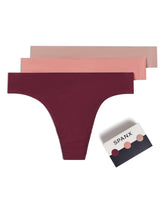 SPANXsmooth™ Fit-To-You Supima® Cotton Thong 3-Pack Box Plum Berry/Rose Quartz/Cafe Au Lait