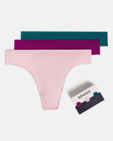 SPANXsmooth™ Fit-To-You Supima® Cotton Thong 3-Pack Box Snap Dragon/Fleur/Emerald Bay