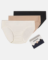 SPANXsmooth™ Fit-To-You Supima® Cotton Bikini 3-Pack Powder/Toasted Oatmeal/Very Black