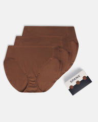 SPANXsmooth™ Fit-To-You Supima® Cotton Brief 3-Pack Chestnut Brown