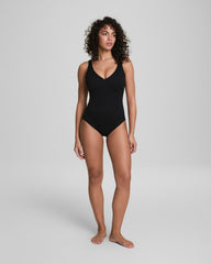 SPANXshape™ Swim Pique Plunge One-Piece Very Black