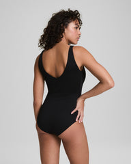 SPANXshape™ Swim Pique Plunge One-Piece Very Black
