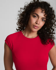 SPANXshape™ Swim Pique High Neck Short Sleeve One-Piece Spanx Red