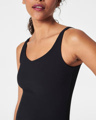 SPANX® Get Moving Contour Rib Shelf Tank Very Black
