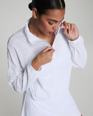 SPANX® Get Moving Textured Half Zip Vivid White