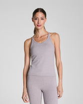 SPANXsupersmooth™ SoftStretch Rib V-Neck Shelf Tank Coastal Fog / Light Coastal Fog
