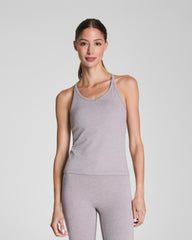 SPANXsupersmooth™ SoftStretch Rib V-Neck Shelf Tank Coastal Fog / Light Coastal Fog