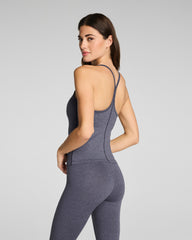 SPANXsupersmooth™ SoftStretch Rib V-Neck Shelf Tank Pewter Heather