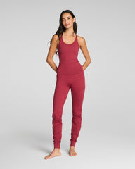 SPANXsupersmooth™ SoftStretch Rib V-Neck Shelf Tank Red Merlot Heather
