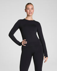 SPANXshape™ Get Moving Long Sleeve Top with SecretSweat Tech Eclipse