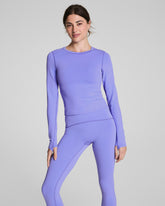 SPANXshape™ Get Moving Long Sleeve Top with SecretSweat Tech Light Amethyst