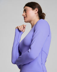 SPANXshape™ Get Moving Long Sleeve Top with SecretSweat Tech Light Amethyst