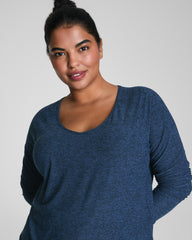 SPANX® SoftStretch V-Neck Long Sleeve Top Timeless Navy / Dark Timeless Navy