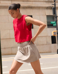 SPANX® On the Move Mini Skort, 4" Stone Grey