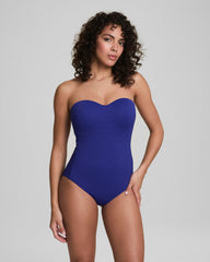 SPANXshape™ Swim Convertible Pique Bandeau One-Piece Deep Azure